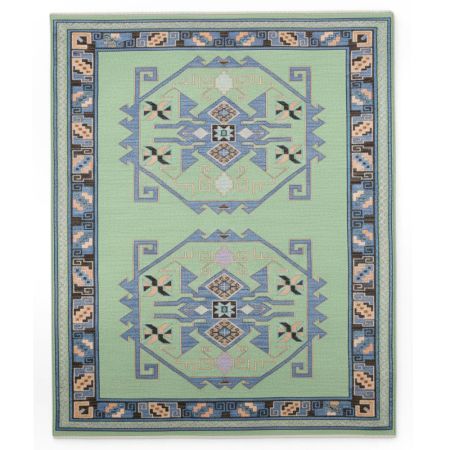 Handcrafted Luxury Cotton and Wool Handknotted Rug for Living Spaces